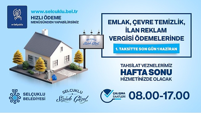 Emlak ve çevre temizlik vergisi ödemelerinde son gün 1 Haziran