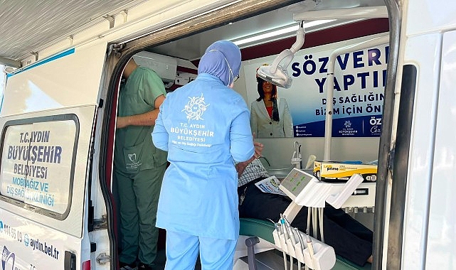 Aydın Büyükşehir Belediyesi Mobil Ağız ve Diş Sağlığı Klinikleri'ne Efeler, Çine ve Buharkent'te Yoğun İlgi