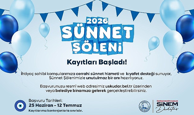 Üsküdar Belediyesi'nde 2026 Sünnet Şöleni İçin Kayıtlar Başladı