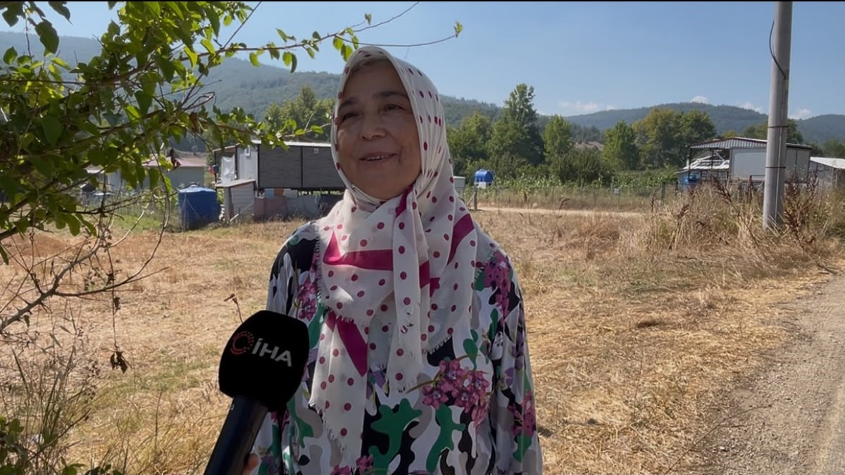 Bursa'da 65 yaşındaki kadın orman yangınına meydan okudu